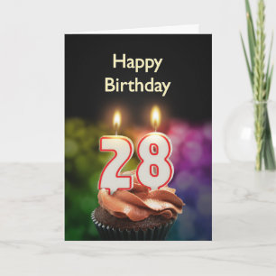 28º Cartão de aniversário com Velas