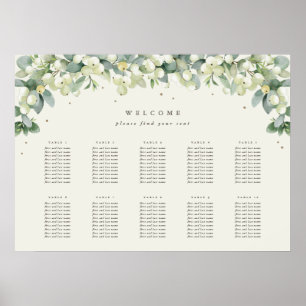 28x20" 10 Mesa de 10 Gráfico de Assentos Poster