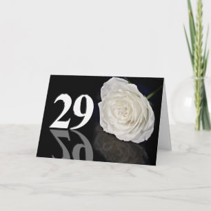29º Cartão de Aniversário com uma rosa branca clás