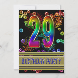 29o Convite de aniversário com bolhas