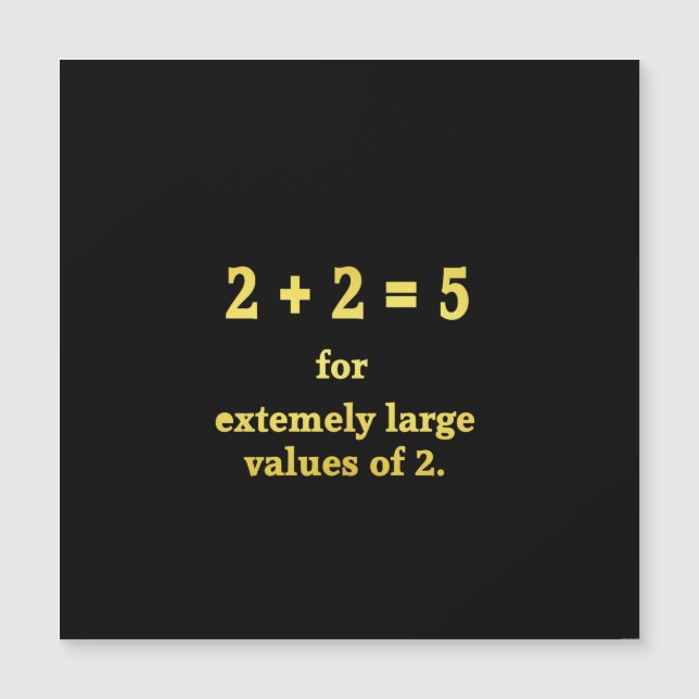 2 + 2 = 5 Piada Matemática Divertida (Frente)