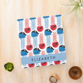 2.54cm Fichário Água-viva pirata, padrão de água-viva, seu nome