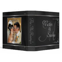 Álbum de Casamento de Ornamentados Negra e Prata