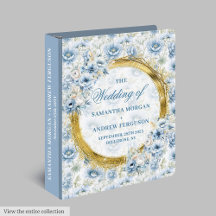 Álbum de Casamento Glitter Azul Dourado e Dusty de