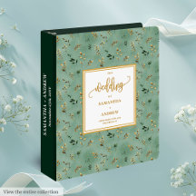Álbum de Casamento Verde Dourado e Grande
