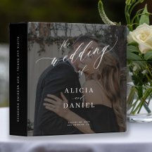 álbum de fotografias de casamento de script elegan