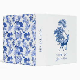 2.54cm Fichário Azul Clássico, Francês, Toile Deer 3 Ring B