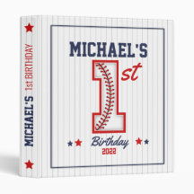 Binder de aniversário de 1rua Baseball