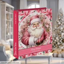 Binder de Recebimento do Papai Noel Rosa-Rosa Anti
