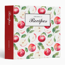Binder de Receita de Maçãs Vermelhas