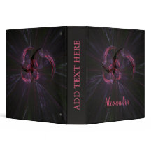 Binder Fractal Abstrato Gótico Escuro com Nome
