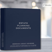 Binder marinho Blue e Cinza Estate Planning 3-Ring