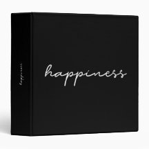 Binder preto 3 anéis preto mínimo de felicidade