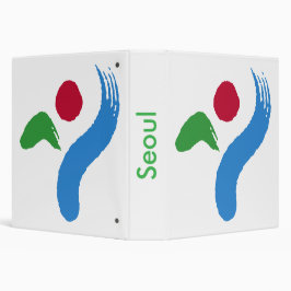 2.54cm Fichário Binder with Flag of Seoul, South Korea