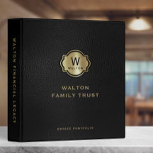 Black Leather Look Gold Monogram Keepsake