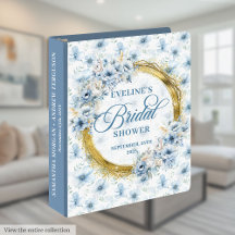 Boho Poeira Azul Dourado Brilho Floral Álbum de Me
