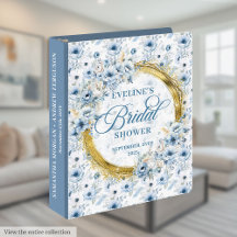 Boho Poeira Azul Dourado Flores Selvagens Álbum de