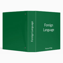 2.54cm Fichário Caderno de Aprendizado de Idiomas Verde Vibrante