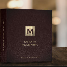 2.54cm Fichário Carteira de Planeamento Imobiliário Couro Dourado