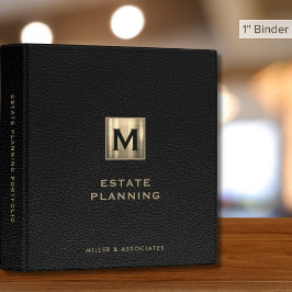 2.54cm Fichário Carteira de Planeamento Imobiliário Preto Couro Do