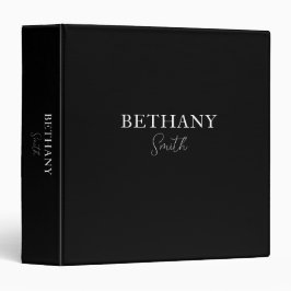 2.54cm Fichário Chic Modern Black White Name