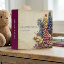 Colorful Flowers Rustic Baby Photo Album