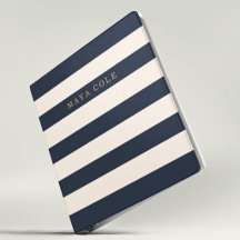 Elegante encadernação de tese com listras de azul