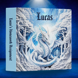 2.54cm Fichário Fantasia de Dragão Branco Magnífico Personalizada