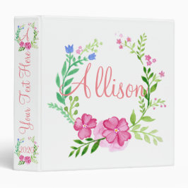 2.54cm Fichário Floral Wreath Personalizado