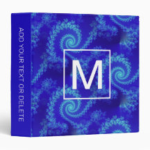 Fractal Espiral Azul Abstrato Monogramado