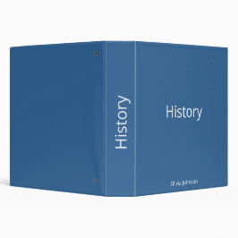2.54cm Fichário Histórico Personalizado em Azul Aço Educacional