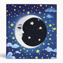 Homem na Lua num fundo estrelado