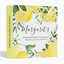 Livro de receitas amarela Chic Summer Lemon