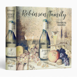 2.54cm Fichário Livro de receitas da família Vintage