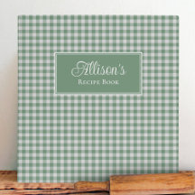Livro de Receitas Personalizado em Xadrez Verde Sa