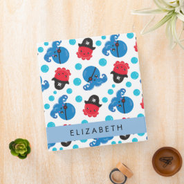 2.54cm Fichário Octopus Pirata, Padrão Octopus, Mar, Seu Nome