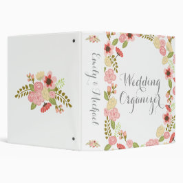 2.54cm Fichário Organizador botânico do casamento