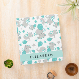 2.54cm Fichário Padrão De Elefantes, Elefantes Bonitos, Seu Nome