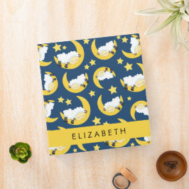 2.54cm Fichário Padrão De Ovelha, Ovelha Dormindo, Lua, Seu Nome