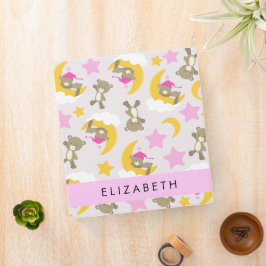 2.54cm Fichário Padrão De Ursos, Ursos De Teddy, Estrelas, Seu Nom