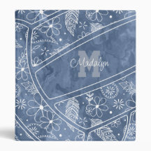 padrão floral paisley feather voleibol azul