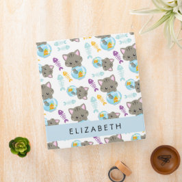 2.54cm Fichário Padrões De Gatos, Gatos Frescos, Gatinhos, Seu Nom