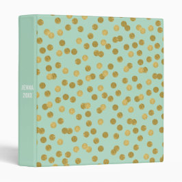 2.54cm Fichário Pasta de anel Dourado do costume 3 dos confetes do