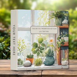 2.54cm Fichário Pasta Personalizada Jardim Botânico Aquarela