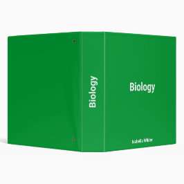 2.54cm Fichário Personalizado Biologia/Ciência Verde Simples