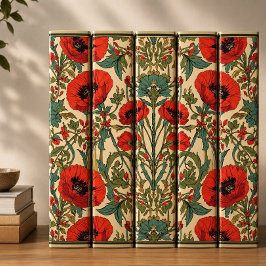 2.54cm Fichário Poppies Floral Art Nouveau de William Morris