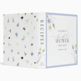 2.54cm Fichário Receita de Chá de panela de flor selvagem azul emp