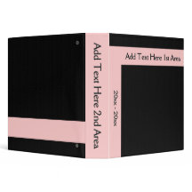 Rosa Mínimo Negrito no Binder Personalizado Preto