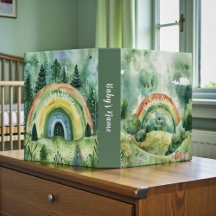 Tons de Verde em Aquarela Arco-íris Fotos de Bebê