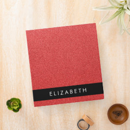 2.54cm Fichário Vermelhidão, Visão Geral Da Glitter, Seu Nome